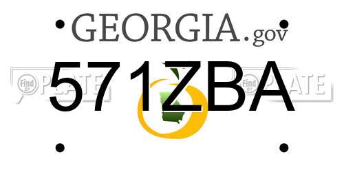 571ZBA Georgia License Plate