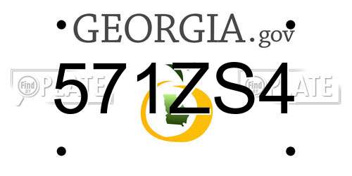 571ZS4 Georgia License Plate
