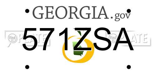571ZSA Georgia License Plate