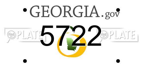 5722 Georgia License Plate