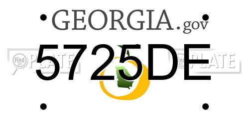 5725DE Georgia License Plate