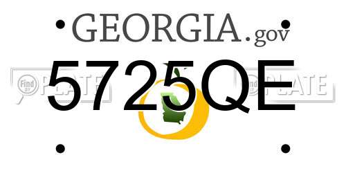 5725QE Georgia License Plate