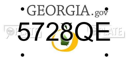 5728QE Georgia License Plate