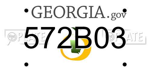 572B03 Georgia License Plate