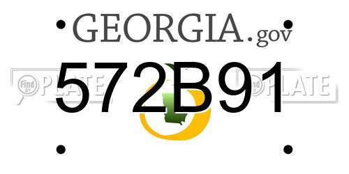 572B91 Georgia License Plate