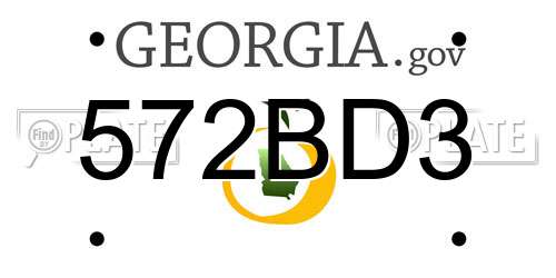 572BD3 Georgia License Plate