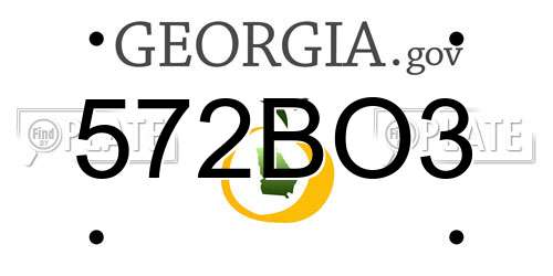572BO3 Georgia License Plate