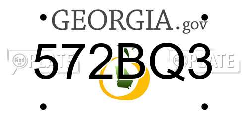 572BQ3 Georgia License Plate
