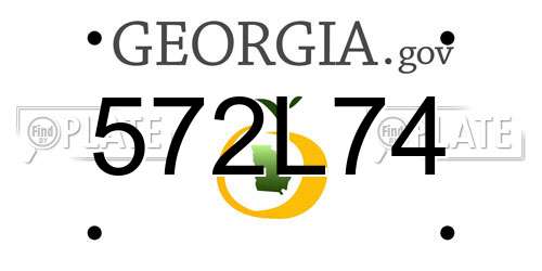 572L74 Georgia License Plate
