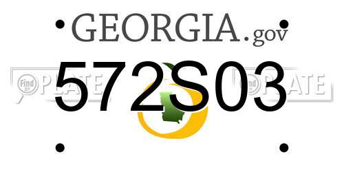 572S03 Georgia License Plate
