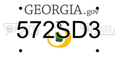 572SD3 Georgia License Plate