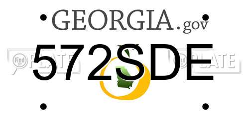 572SDE Georgia License Plate