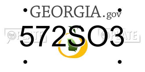 572SO3 Georgia License Plate