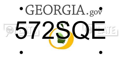 572SQE Georgia License Plate