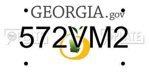 572VM2 Georgia License Plate