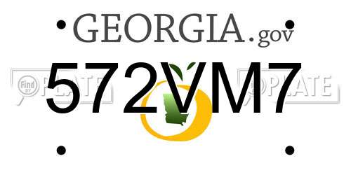 572VM7 Georgia License Plate