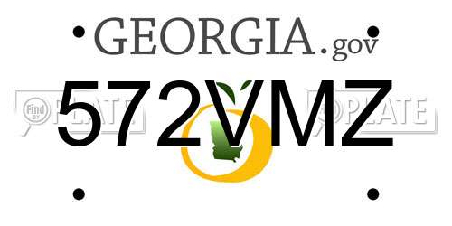 572VMZ Georgia License Plate