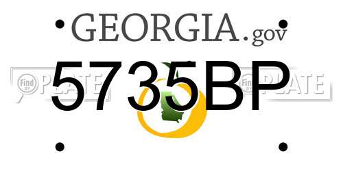 5735BP Georgia License Plate