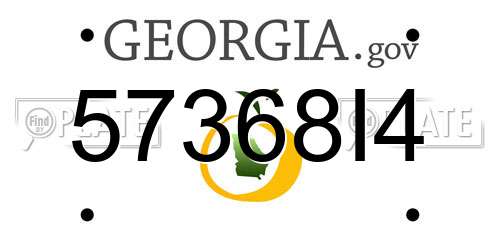 57368I4 Georgia License Plate