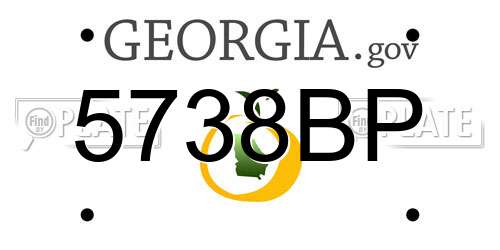 5738BP Georgia License Plate