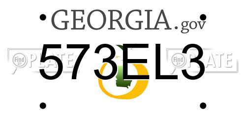 573EL3 Georgia License Plate