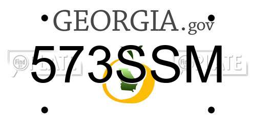 573SSM Georgia License Plate