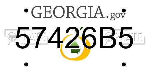 57426B5 Georgia License Plate