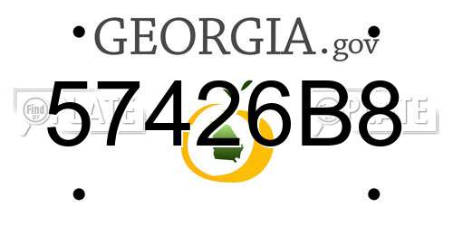 57426B8 Georgia License Plate