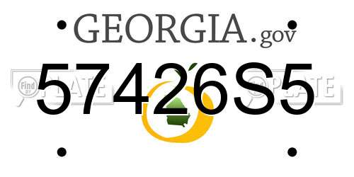 57426S5 Georgia License Plate