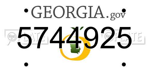 5744925 Georgia License Plate