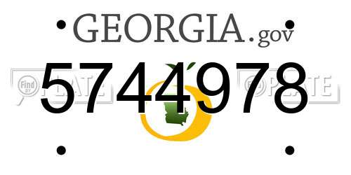 5744978 Georgia License Plate