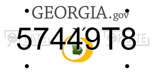 57449T8 Georgia License Plate