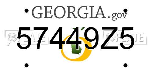 57449Z5 Georgia License Plate
