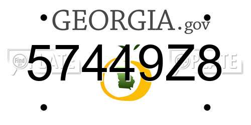 57449Z8 Georgia License Plate