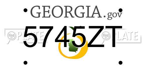 5745ZT Georgia License Plate