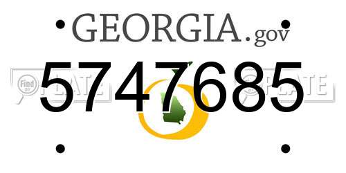 5747685 Georgia License Plate
