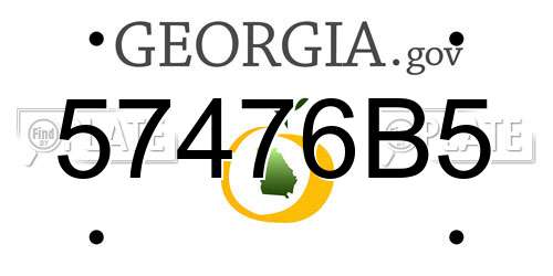 57476B5 Georgia License Plate