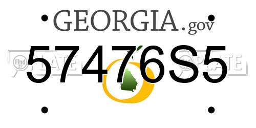 57476S5 Georgia License Plate