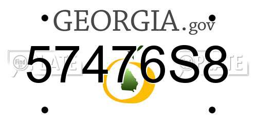 57476S8 Georgia License Plate