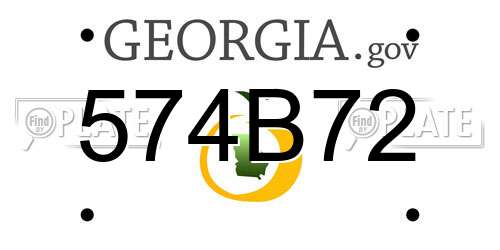 574B72 Georgia License Plate