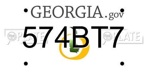 574BT7 Georgia License Plate