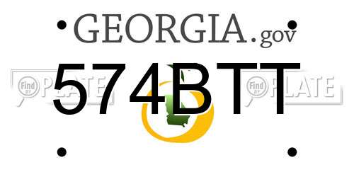 574BTT Georgia License Plate
