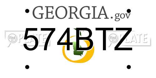 574BTZ Georgia License Plate