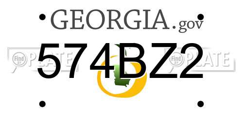 574BZ2 Georgia License Plate