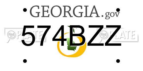 574BZZ Georgia License Plate