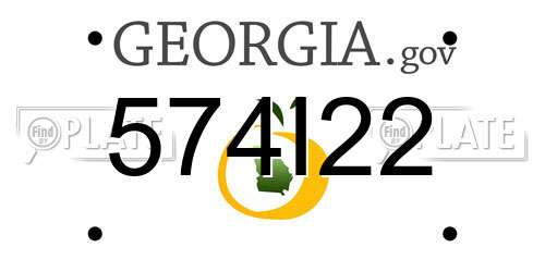 574I22 Georgia License Plate