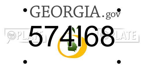574I68 Georgia License Plate