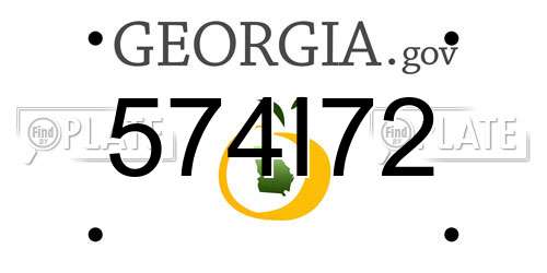 574I72 Georgia License Plate