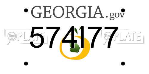 574I77 Georgia License Plate