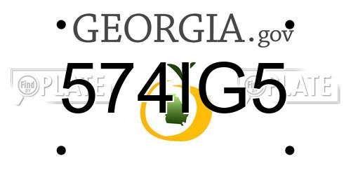 574IG5 Georgia License Plate